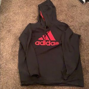 Men’s  NWT Adidas Fleece hoodie Black&Red sizeXL